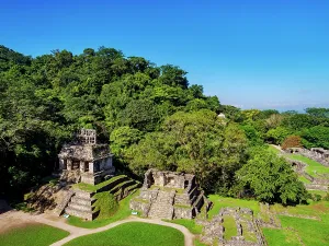 Palenque Archaeological Site Drucke: Temple of the Sun and Temple XIV