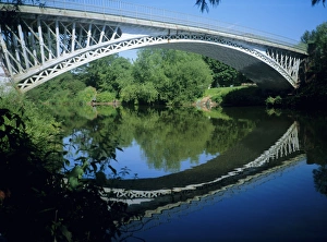 Historic Bridges UK Drucke: Thomas Telfords Bridge built in 1826 over the River Severn, Holt Fleet