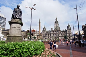 Drucke von Rathaus am George-Platz in Glasgow im Vereinigten Königreich Großbritannien und Nordirland Glasgow Drucke: Rathaus am George-Platz