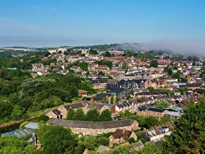 Bild der Stadt mit erhöhter Aussicht in Lewes im Südosten Englands