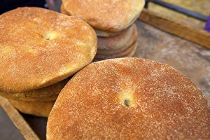 North African Food Drucke: Traditional Moroccan bread, Meknes, Morocco, North Africa, Africa