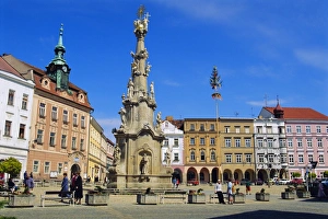 Central European Monuments Drucke: Trinity Column, Jindrichuv Hradec, Czech Republic, Europe