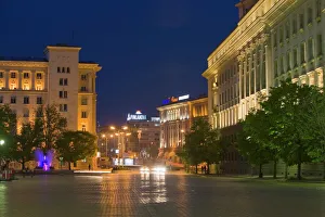 Drucke von Straße des Tsars Osvoboditel in Sofia, Bulgarien im Europa Bulgarien Drucke: Königstraße der Befreier Tsaroszweig St., Sofia Bulgarien Europa