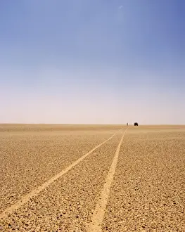 Ein typisches Beispiel für die Reg., eine riesige leere steinige Ebene im Sahara-Region