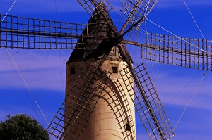 Mallorca Travel Destination Drucke: Typical windmill