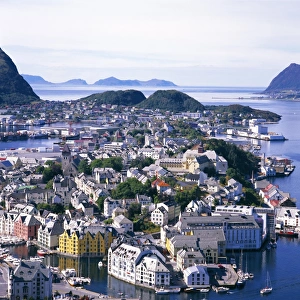 Scandinavian Architecture Drucke: View over Alesund