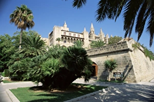 Mallorca Travel Destination Drucke: View to Almudaina Palace