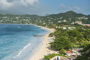 High Angle Beach Shots Drucke: View over the beach of Grande Anse