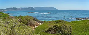 Cape Town Coastal Views Drucke: View of canoeing and Boulders Beach from elevated position