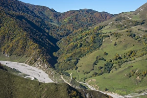 Chechnya Landscape Photography Drucke: View over the Chechen Mountains, Chechnya, Caucasus, Russia, Europe