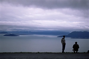 Calm Ocean Scene Drucke: View from Chuckanut Drive on the mainland