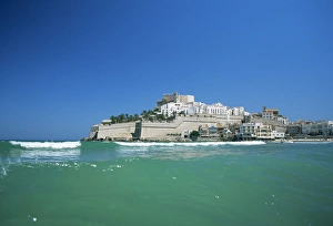Valencia Drucke: Blick auf die Festung