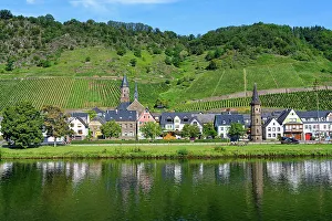 Cochem Germany Drucke: View over Cochem and the Moselle River, Cochem, Rhineland Palatinate, Germany, Europe