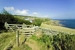 South Hams England Drucke: View from the Devon Coast Path at Prawle Point, South Hams, Devon, England