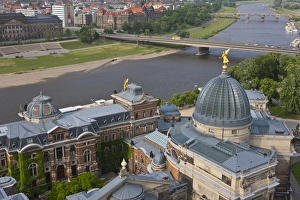 Augustus Bridge Germany Drucke: View over Dresden and the River Elbe, Dresden, Saxony, Germany, Europe