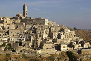 Duomo Cathedral View Drucke: View of the Duomo and the Sassi of Matera