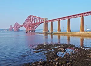 Forth-Brücke Drucke: Blick auf die Forthbrücke, Weltkulturerbe der UNESCO in Queensferry nahe Edinburgh