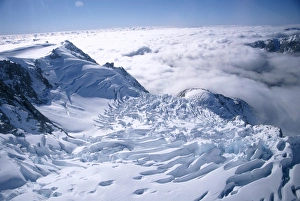 Frozen Glacier Landscape Photo Drucke: View of the top of Fox Glacier
