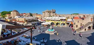 Rhodes Old Town Greece Drucke: View of Hippocrates Square from elevated position in Rhodes Old Town