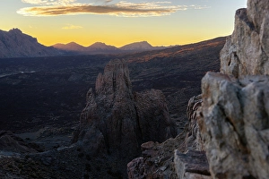 Sunset In Tenerife Drucke: View from La Ruleta viewpoint at sunset