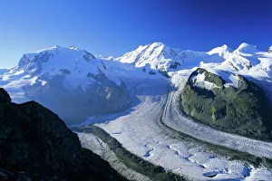 Central Europe Winter Scene Drucke: View to Monte Rosa