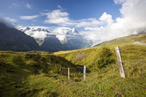 Bernese Oberland Scenic Views Drucke: View of Mount Eiger from First, Grindelwald, Bernese Oberland, Canton of Bern, Swiss Alps