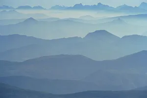 Blick vom Mont Ventoux in Richtung der Alpen, Region Rhône-Alpes, Frankreich