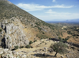 Greece Tourism Destination Drucke: View from Mycenae
