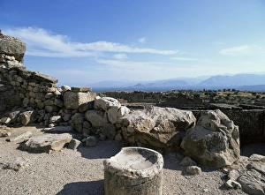 Drucke von Blick von Mykene, Peloponnesos, Griechenland, Europa Kulturerbestätten Drucke: Blick von Mykene