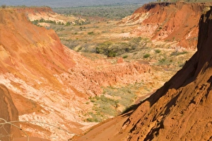 Sandstone Rock Formation Images Drucke: View over the Red Tsingys, sandstone formations, near Diego Suarez (Antsiranana)