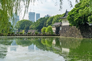 View of reflections in Ote-bori Moat