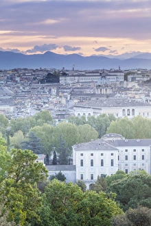 Cloudy Sky Photography Europe Drucke: The view over the rooftops of Rome from Gianicolo