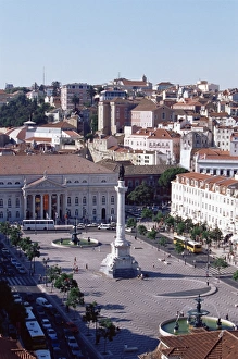 Rossio Square Portugal Drucke: View over Rossio Square