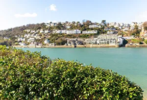 South West England Views Drucke: View of Salcombe from across the estuary, Devon, England, United Kingdom, Europe