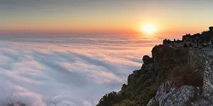 Table Mountain Panorama Drucke: View of sunset from Table Mountain, Cape Town, Western Cape, South Africa, Africa