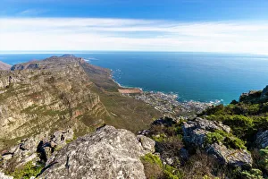 View From Table Mountain Drucke: View from Table Mountain, Cape Town, Western Cape Province, South Africa, Africa