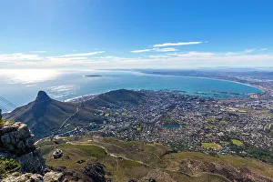 Table Mountain Panorama Drucke: View from Table Mountain, Cape Town, Western Cape Province, South Africa, Africa