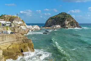 Europe Beach Destinations Drucke: View of Torre di Sant'Angelo from elevated position in Sant'Angelo