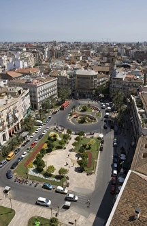 High Angle City Views Drucke: View from tower El Miguelet