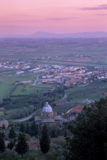 Tuscany Italy Views Drucke: View from the town at sunset