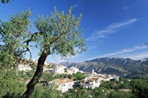 European Union Travel Spots Drucke: View to village from hillside