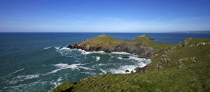 European Coast Line Drucke: Views of Atlantic surf at Rumps Point, Pentire Headland, North Cornwall