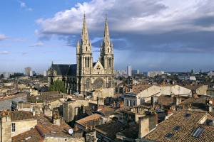 French Architecture Europe Drucke: Views of the roofs of the Quartier des Chartrons, town of Bordeaux, Gironde