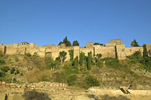 Colorful Mediterranean Landscape Drucke: Walls of the Alcazaba