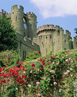 Warwickshire Drucke: Warwicker Schloss in Warwick im englischen Midlands