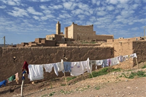 Morocco Kasbah Drucke: Washing line
