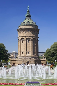 Wasserturm Germany Drucke: Wasserturm (Water Tower), Mannheim, Baden Wurttemberg, Germany, Europe