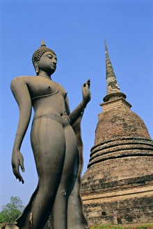 Sukhothai Temple Drucke: Wat Sa Sri