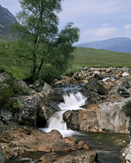 Great Britain Landscape Images Drucke: Waterfall, Glen Etive