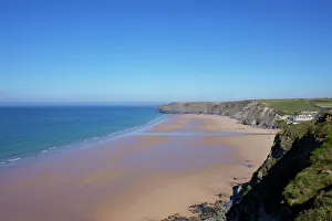 Cornwall Drucke: Wasserfahrtbucht Neuwieden Kornwall England Vereinigtes Konigreich Europa